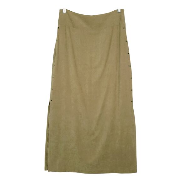Y2K vintage beige faux suede low rise maxi skirt juniors size 5 western boho - Picture 1 of 9